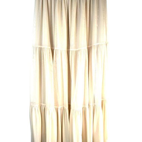2/$30 ZARA XS Beige Tiered Dainty Midi Skirt Polyester & Elastane - Picture 13 of 14